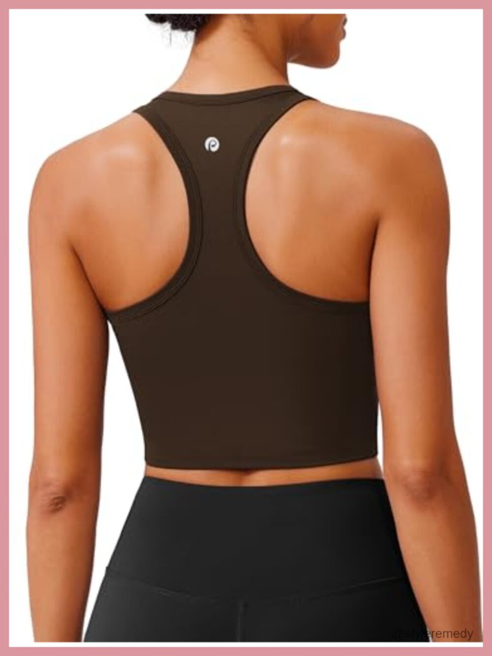Longline Racerback Sports Bra Removable Cups Light Support Yoga Workout Top